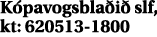 K pavogsbla i slf, kt: 620513 1800